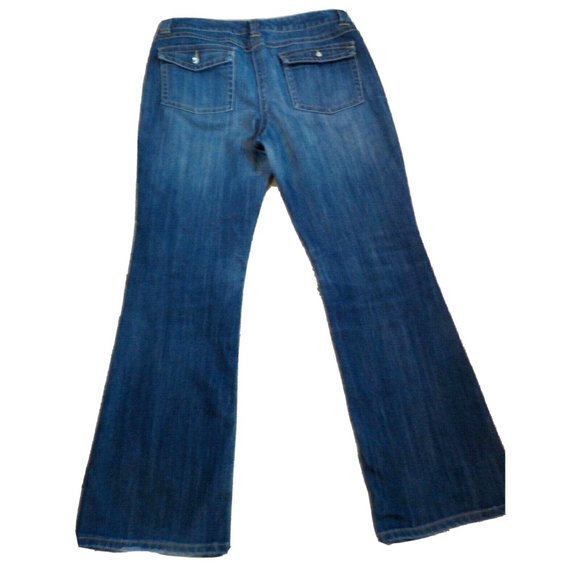 Premium Denim Womens Lydia Jeans Bootcut Stretchy Dark Blue Size 12 (36 x 32) - Picture 6 of 7